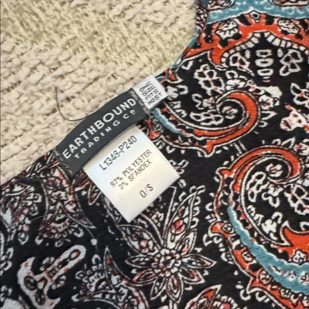 EARTHBOUND Multicolor Paisley Poncho One Size - Picture 2 of 3